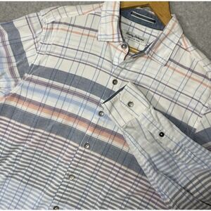 Tommy Bahama Shirt Men's‎ Medium Long Sleeve Coastline Cord Corduroy Plaid Blue